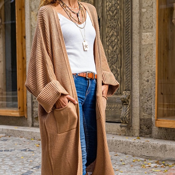 Camel Pocket Wool-Blend Dolman
Open Duster - Women & Plus - Picture 2 of 4